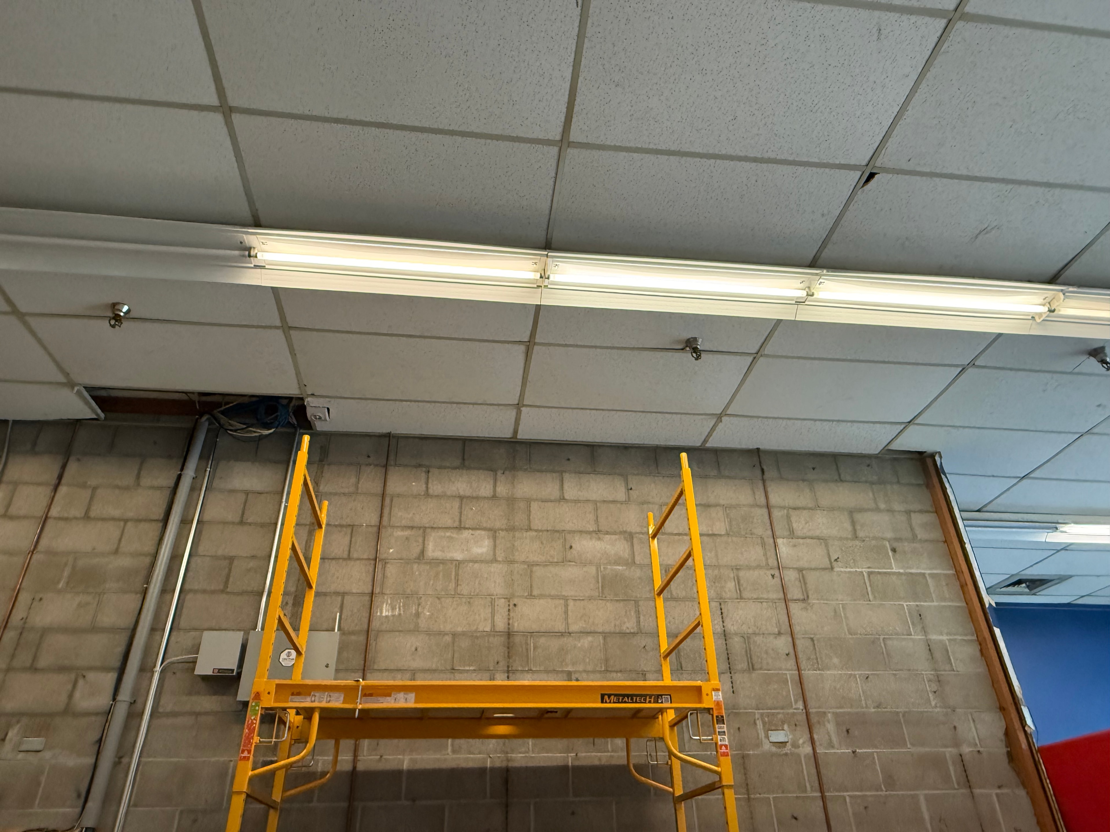 High-Bay Lighting Install — Scaffolding